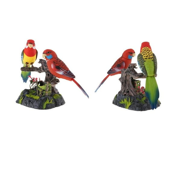 Loros Eléctricos con Control de 2 Piezas Que Cantan Pájaros con Portalápices para Escritorio CUTICAT Sonido eléctrico Activar manualidades