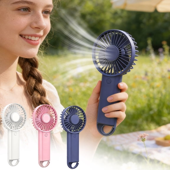 Handheld Fan 3 Speed Settings 400mAh Rechargeable Portable Mini Fan with Hook for Travel Office Outdoor by PALIFEUR