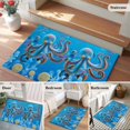 thumbnail image 6 of Summer Coastal Washable Small Entryway Area Rugs 2'x3', Ocean Blue Octopus Jellyfish Nautical Coral Bubble Low Pile Throw Rug Non-Slip Sturdy Edge Binding Carpet for Front Door Floor Room Entry, 6 of 9