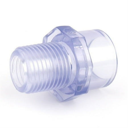 

Inner Dia 25mm To 3/4 Male Thread Transparent PVC Connector Garden Irrigation Aquarium Fish Tank Water Pipe Connectors -------- Leak Free Connections