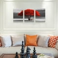 thumbnail image 6 of 3Piece Canvas Wall Art for living room -panoramic black and white with red trees - Canvas Prints Simple Modern Home Decor The room Stretched and Framed Ready to Hang paintings- 12"x16"x3 Panels, 6 of 6