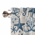 thumbnail image 4 of Coastal Ocean Valances for Windows Farmhouse Kitchen Curtains Valances Rod Pocket Valance Curtains for Kitchen Windows Vintage Seahorse Starfish Coral Window Valances for Bathroom Bedroom 42"x18", 4 of 6