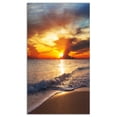 thumbnail image 2 of Yellow Sunset over Gloomy Beach - Modern Beach Canvas Art Print, 2 of 3