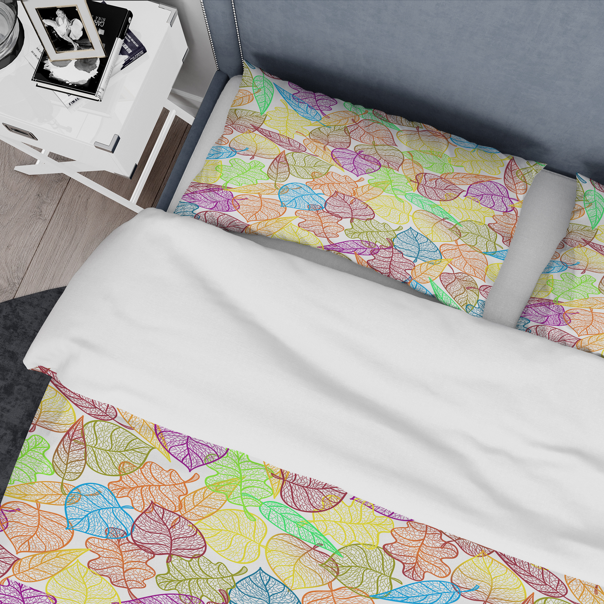 Designart 'Autumn Transparent Leaves Pattern' Modern & Contemporary Duvet Cover Set