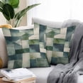 thumbnail image 2 of Waterproof Throw Pillow Covers Set of 2, 16x16 Inch Green Teal Geometric Decorative Pillowcases Outdoor Pillow Slip Cushion Covers Set for Couch Tent Abstract Art Modern, 2 of 7