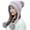 Pink Grey, variant on Women Winter Beanie Hat Earflap Peruvian Warm Slouchy Fleece Lined 3 Pom Poms Knit Sherpa Soft Ski Hats