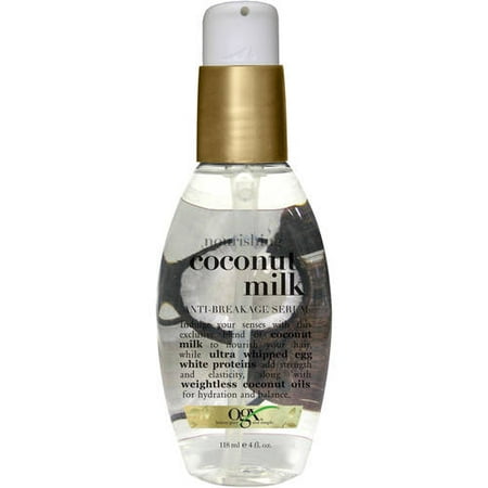 OGX Nourishing + Coconut Milk Anti-Breakage Serum, 4.0 FL (Best Hair Serum For Dry Damaged Hair)