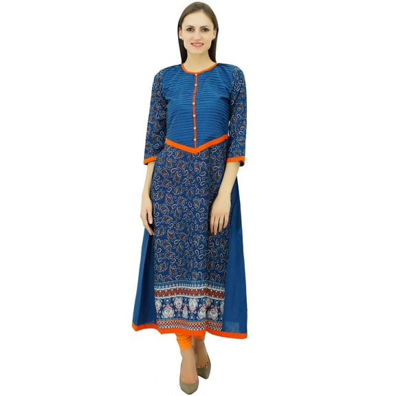 Bimba Kurta Designer A-Line Kurti 3/4 Sleeve Formal Tunic Custom Stitch Clothing