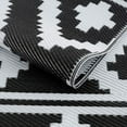 thumbnail image 2 of Playa Rug Milan Lightweight Reversible Recycled Plastic Outdoor Floor Mat/Rug Black&White 5'x7' 5' x 8', 2 of 5