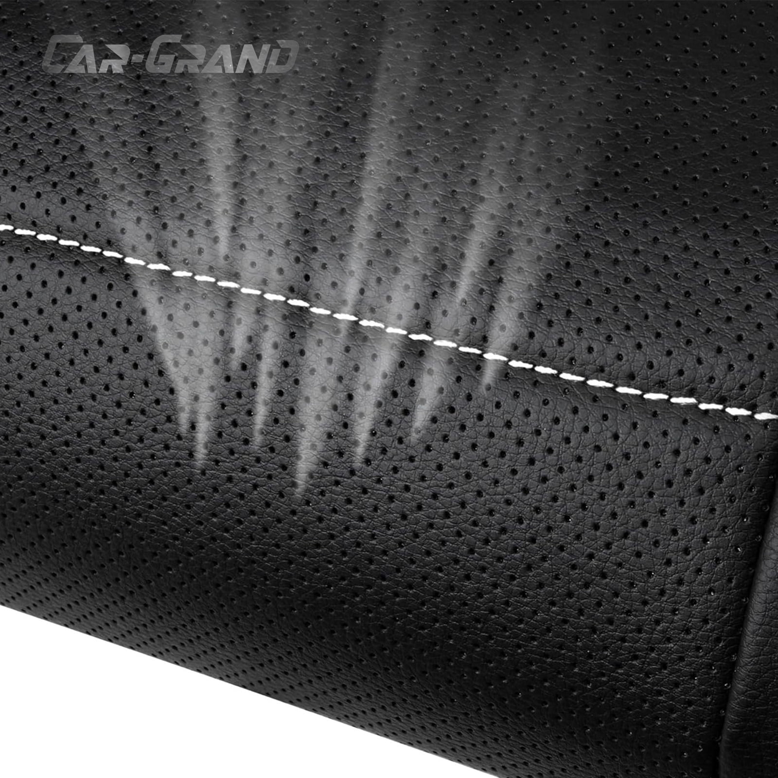 CAR GRAND Faux Leather car seat covers full set breathable universal fit airbag compatible car, SUV, truck and van Gray