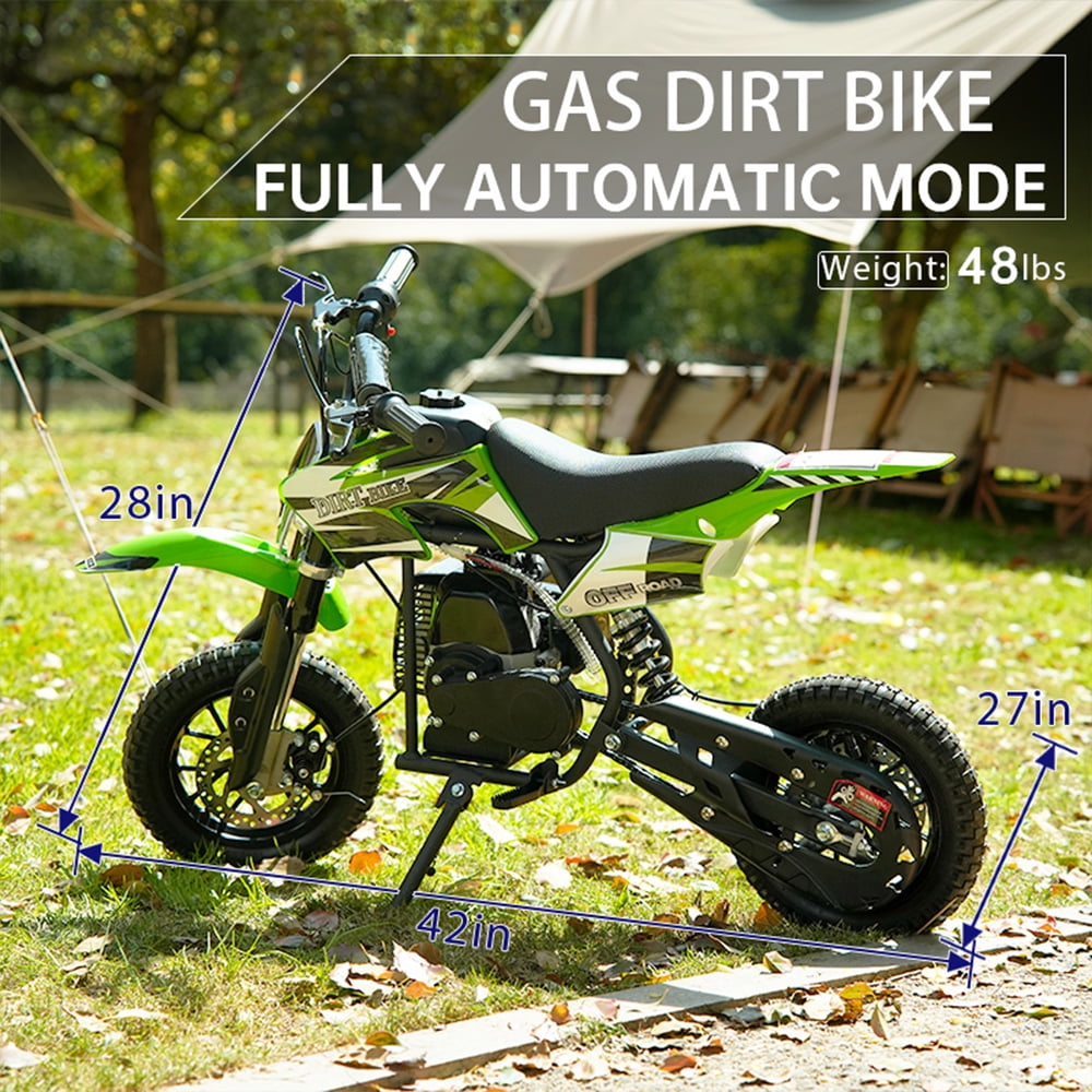 TOXOZERS 50cc dirt bike, Perfect Starter Kids Dirt Bike for adventure,Sturdy Gas Dirt Bike for Beginner,2-Stroke,Black