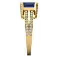thumbnail image 3 of Solitaire with Accents Engagement Ring for Women - 2.45ct Simulated Blue Sapphire in 14K Yellow Gold Promise Ring, 3 of 6