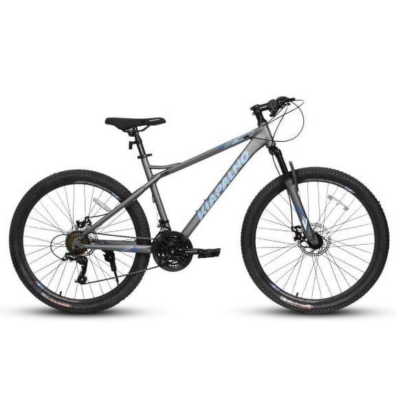 Blue High Carbon Steel Frame 26-Inch Mountain Bike Dual Disc Brakes 26x2.125 Tires Bike
