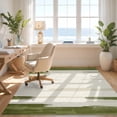 thumbnail image 3 of Design&I 8'x10' Washable Area Rug Extra Large Skid-Resistant Low Profile Sage Moss Abstract Brushstroke With Modern Farmhouse Accents for Living Room, Family, 3 of 7