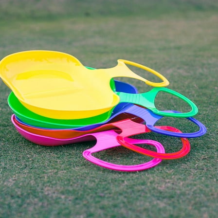 ADDHAT Winter Red Plastic Skiing Snow Sled Board for Kids and Adults 1Pack