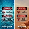 thumbnail image 6 of (2 Pack) No Forklifts Bilingual OSHA Danger Sign 18 Inch X 24 Inch Plastic Sign, Weather Resistant, UV Protected for Workplace, Business, and Construction Site, Made in the USA, 6 of 8