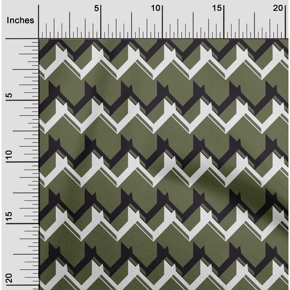 oneOone Cotton Poplin Fabric Chevron Geometric Printed Craft Fabric BTY 42 Inch Wide