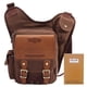 thumbnail image 1 of Bolso bandolera de hombro de lona vintage para hombre KAUKKO patchwork de cuero SG255-Coffee, 1 of 5