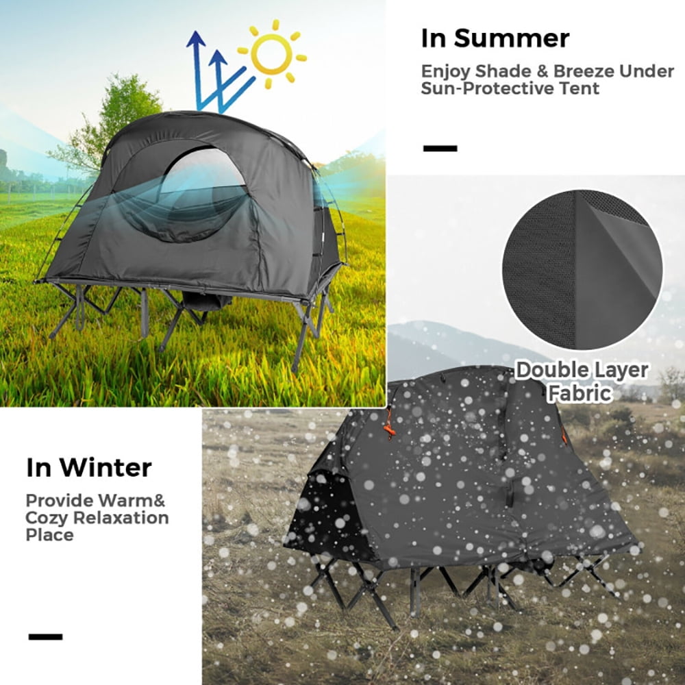 Aimee Lii 2-Person Outdoor Camping Tent with External Cover, Easy Set Up Camping Tents Shelter, Gray