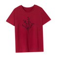 thumbnail image 4 of Camiseta básica de verano cómoda y suave para mujer, para viajes con mochila Rojo, 4 of 7