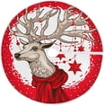 thumbnail image 1 of FMSHPON Deer Antlers Decorated Christmas Garland Stars Xmas Christmas Tree Skirt Stand Mat for Holiday Party Decoration Indoor Outdoor 48 inches, 1 of 6