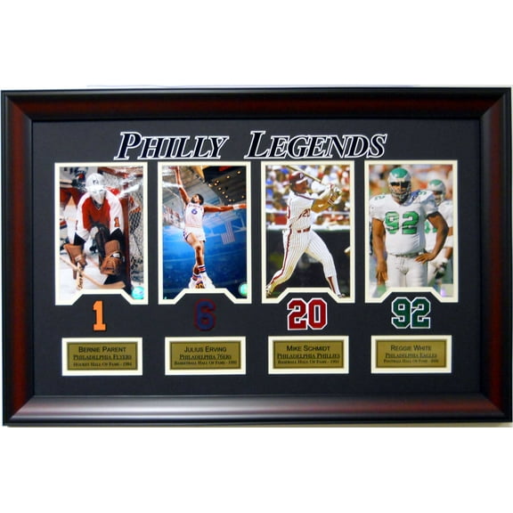 Philly Bernie Julius Erving Mike Schmidt Reggie White Framed Photo Picture