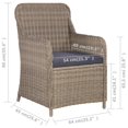 thumbnail image 4 of vidaXL 7 Piece Garden Dining Set Brown, 4 of 5