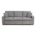 thumbnail image 2 of Furniture of America Chatell Fabric Cup Holders Sleeper Sofa Sectional in Gray, 2 of 8