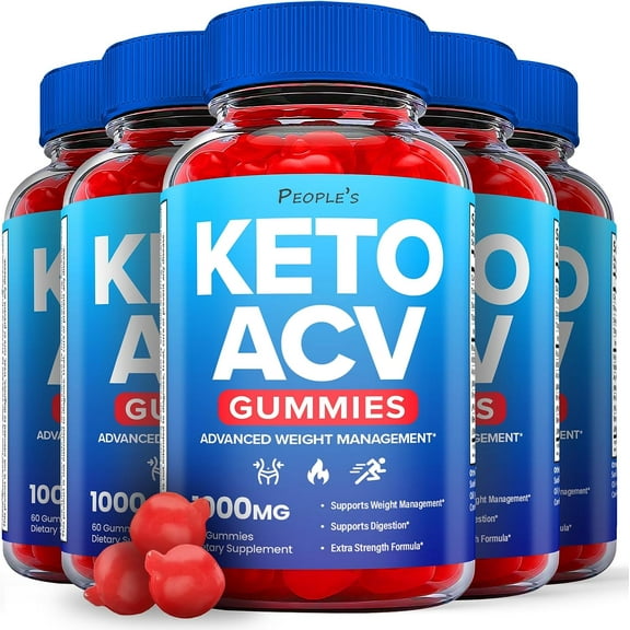 (5 Pack) People's Keto ACV Gummies - Apple Cider Vinegar Supplement for Weight Loss - Energy & Focus Boosting Dietary Supplements for Weight Management & Metabolism - Fat Burn - 300 Gummies
