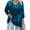 Blue, variant on Cuteduck Women's Plus Size Fall Printed 3/4 Sleeve Tunic Casual V-Neck Lightweight Dressy Blouse Loose Casual Top 1X-5X