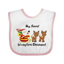 Inktastic Hey, Santa It's my 1st Christmas Boys or Girls Baby Bib