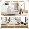 thumbnail image 6 of Techmilly Accent Chairs, Mid-Century Linen Fabric Armchair for Living Room, Modern Comfy Sofa Chair for Bedroom, Upholstered Reading Chairs for Reading Space, Wating Room - White, 6 of 9