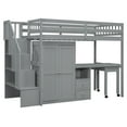 thumbnail image 5 of Harper & Bright Designs Twin Size Loft Bed with Stairs and Wardrobe, Wood Twin Storage Bed with Desk & Bookshelf for Boys Girls, Gray, 5 of 18