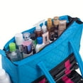 thumbnail image 5 of KIOTA Beauty Bag - Ideal for Bottles - Makeup Brush Storage Pocket and Outer Pockets - Quilted Finish Shoulder Bag Cosmetic Organizer - Azure, 5 of 9