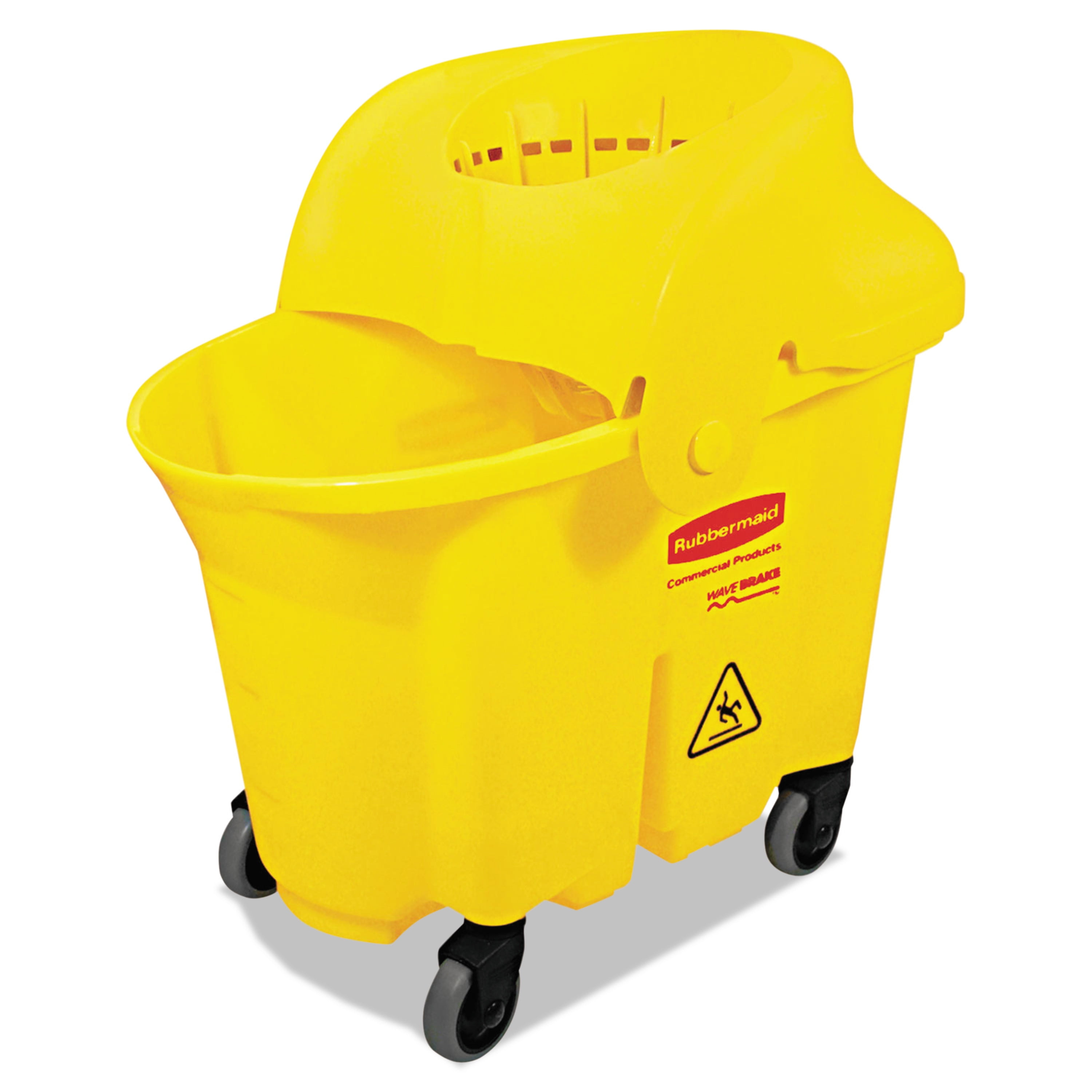 Plastic Mop Bucket w/ Wringer Rubbermaid Commercial Products WaveBrake 8.75 Gal. 