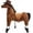 Horse Brown W/Hat, variant on DEYGIA Ride on Horse for Big Kids Horse Ride on Toy, Riding Horse, Pony Rider Mechanical Walking Action Plush Animal for 4 Years to 8 Years, No Battery or Electricity, Giddy up, Max Load 165LBS