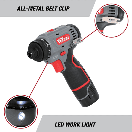 HYPER TOUGH 12V MAX LITHIUM-ION 3-IN-1 MULTI-HEAD POWER DRILL SET WITH 1.5AH BATTERY AND CHARGER