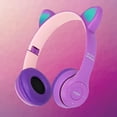 thumbnail image 3 of de Gato Auriculares Inalámbricos Estéreo RGB Orejeras Suaves Auriculares únicos para Jugadores Auriculares para Juegos Teléfonos Inte Púrpura B CUTICAT Auriculares inalámbricos Cat Ear, 3 of 8