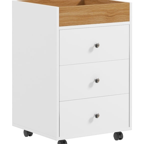 White Under Desk Storage Cabinet / Offer Storage and Keep Workspace Tidy