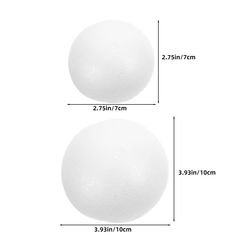 LOLIPPYY 24Pcs White Polystyrene Balls for Crafts Lightweight Foam Spheres for Decoration and Painting