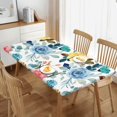 thumbnail image 2 of YFYANG 5FT Rectangular Table Cloth, Waterproof Polyester Watercolor Vintage Flowers Table Cover, Indoor Outdoor Decorative Tablecloths with Elastic Edge, 2 of 8