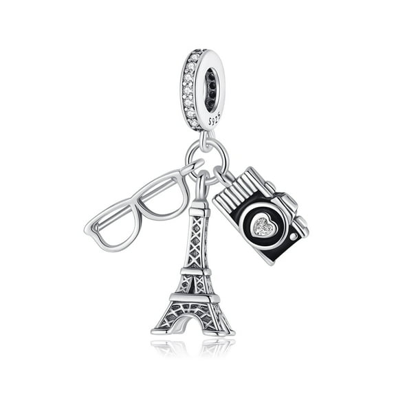 Sunglass, Cameral & Eiffel Tower Dangle Charm for Women Bracelet Necklace Pendant