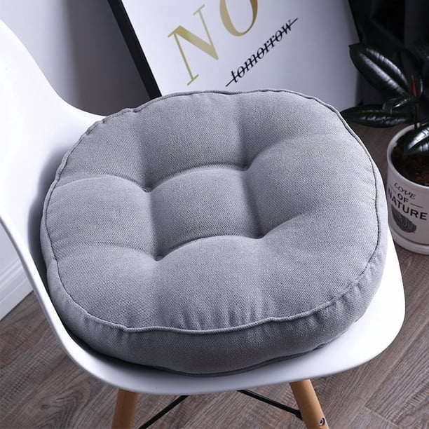 Xiao Hua Cojín Gris Grueso Redondo para Silla de Comedor -2 Piezas, Cojín de Encaje Suave Que Reduce la Presión, Cojín Antideslizante para Silla de Comedor para Sala de Estar Silla de Ocio, 15.75 X