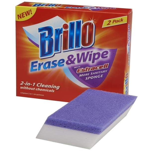 Brillo Erase and Wipe Eraser Pad, 2 Ct