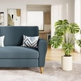 thumbnail image 6 of EastVita Sofa 3 Seater for Living Room Modern Boucle with Deep and Wide Armrests Wood Legs Easy Assembly Dark Blue, 6 of 7