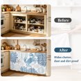 thumbnail image 4 of Coastal Blue Crab Cabinet Curtain 35"Wx35"L,Dustproof Under Sink Skirt with Self Adhesive Tape,Coral Starfish Ocean Conch Nautical Cabinet Curtain Cover for Kitchen Sink,Bathroom Vanity,Laundry Room, 4 of 9