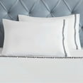 thumbnail image 6 of Superior Harrison Embroidered Cotton Bed Sheet Set, King, White/Black, 6 of 11