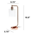 thumbnail image 4 of Lalia Home Modern Iron Desk Lamp with USB Port and Glass Shade - Rose Gold, 4 of 11