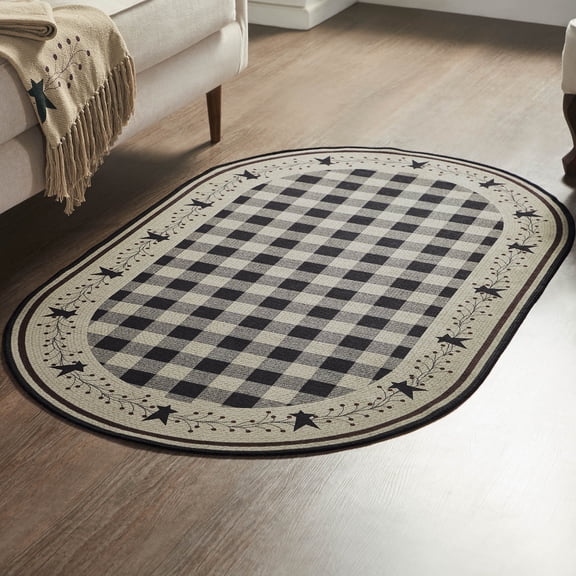 VHC Brands Pip Vinestar Indoor Rug Oval 36x60, Polyester Area Rug, Accent Rug, Floor Decor, Pip Vinestar Collection, Oval 36x60, Natural