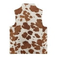 thumbnail image 5 of Garronmavis Brown Cow Print Full Zip Vest Stylish Girls Outerwear Vests Winter Lightweight Sleeveless Jacket with Pocket Comfortable Fall Winter Warm Waistcoat Outerwear for Girls, 5 of 7